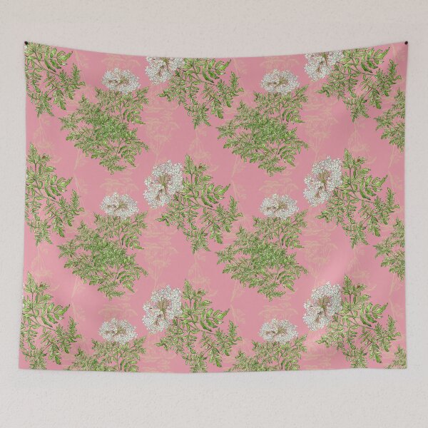 Item preview, hemlock plant cute pink pattern with ladybug designed and sold by TheWaterBirds.