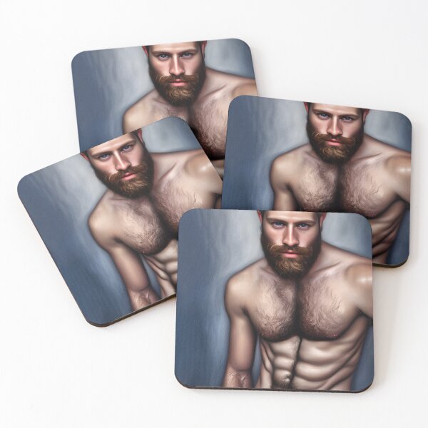 Item preview, Sexy Brown Haired, Bearded Man with Alluring Eyes  designed and sold by LthrDaddyBear.