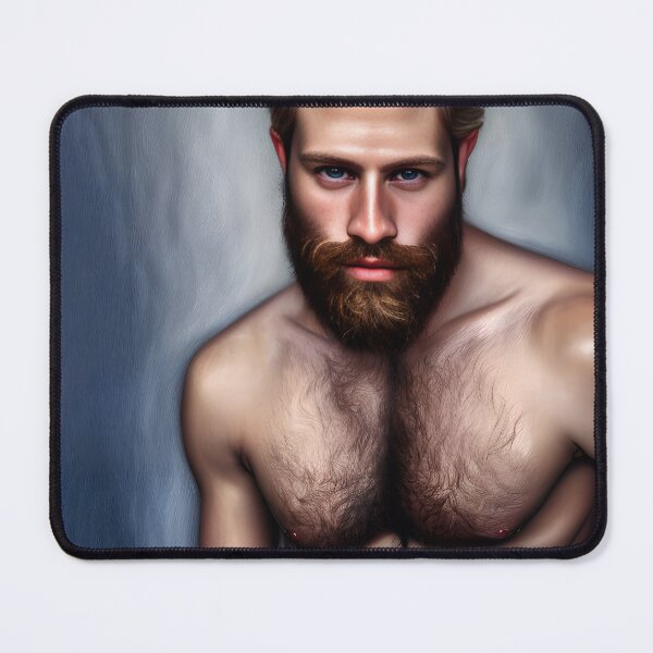 Item preview, Sexy Brown Haired, Bearded Man with Alluring Eyes designed and sold by LthrDaddyBear.