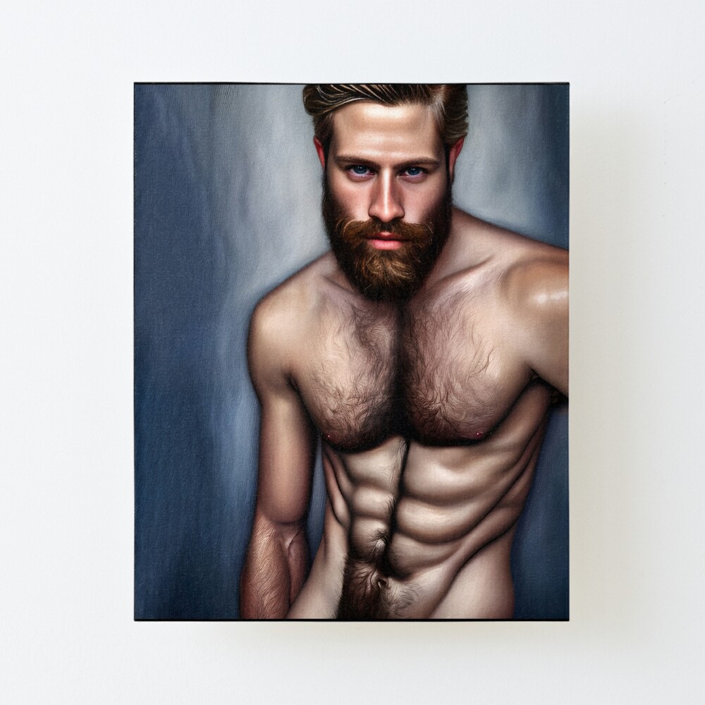 Sexy Brown Haired, Bearded Man with Alluring Eyes 