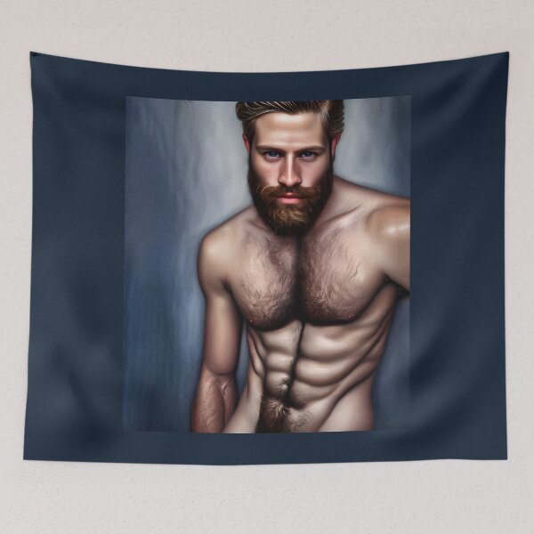 Item preview, Sexy Brown Haired, Bearded Man with Alluring Eyes  designed and sold by LthrDaddyBear.