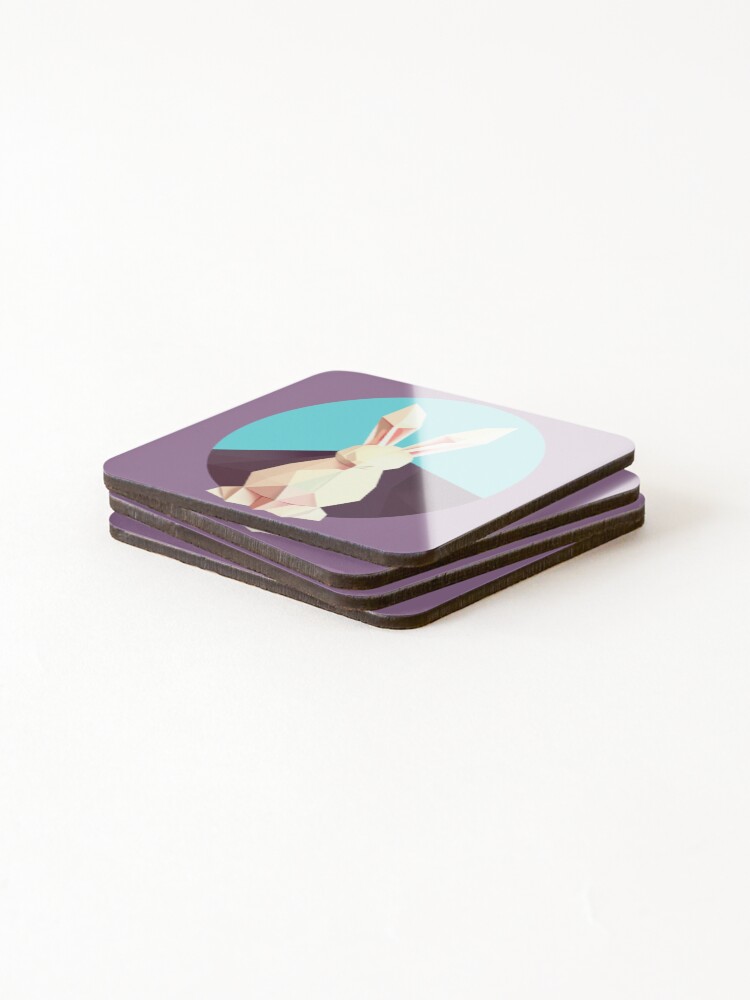 Thumbnail 4 of 5, Coasters (Set of 4), Paper White Rabbit designed and sold by EmilLozev.