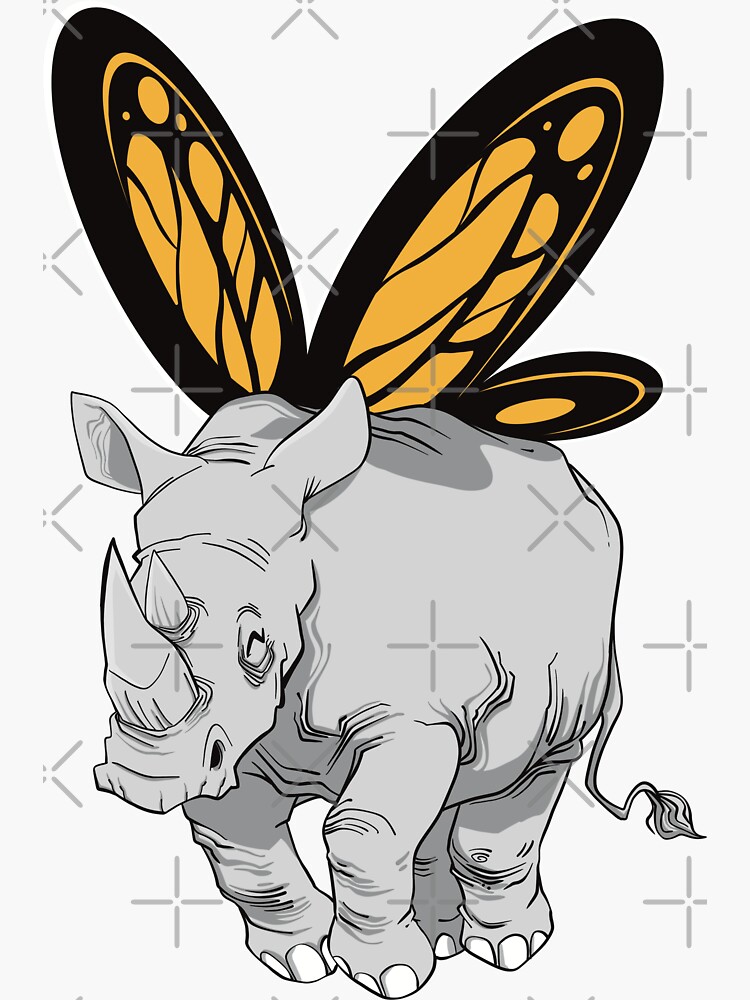 Thumbnail 3 of 3, Sticker, Rhinofly designed and sold by Scatter-Brain.