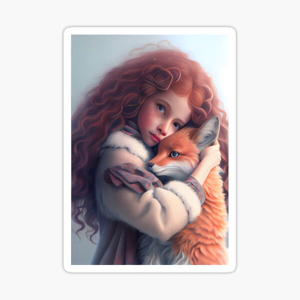 A Wild Fox and a Gentle Girl Sticker
