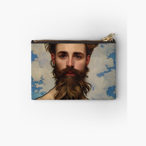 Item preview, Art Noveau Brown Haired, Bearded Man with Alluring Eyes  designed and sold by LthrDaddyBear.