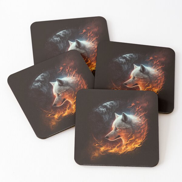 Item preview, Wolf with fire backgrounx designed and sold by ARTeez⭐️⭐️⭐️⭐️⭐️.