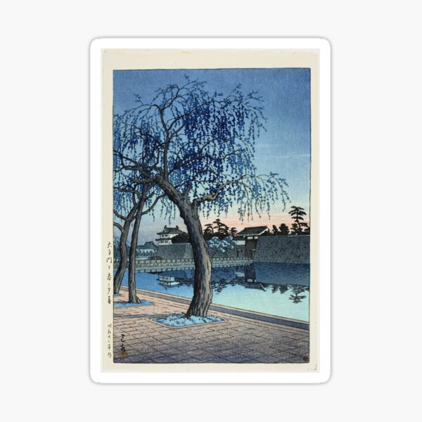 Item preview, Kawase Hasui Spring Evening at the Otemon Gate designed and sold by TeeARTHY.