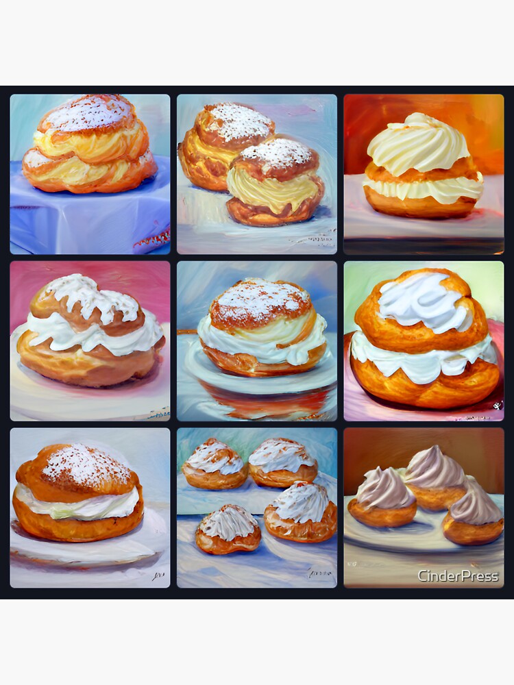 "Cream Puffs art pack " Sticker for Sale by CinderPress Redbubble