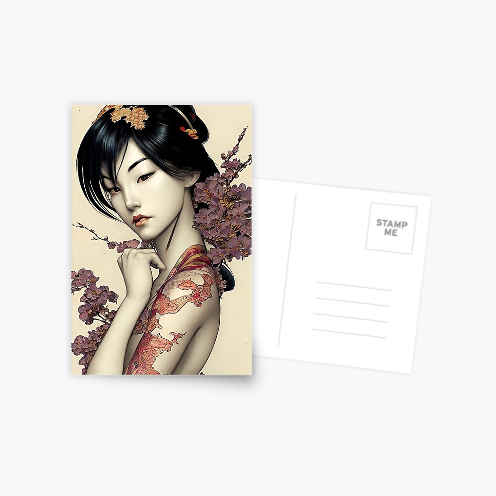 Amazon.com: Black and White Gangster Geisha Wall Art Vintage Japanese Sexy  Tattoo Girl Wall Art Canvas Art Poster and Wall Art Picture Print Modern  Family Bedroom Decor 12x18inch(30x45cm) Unframe-Style: Posters & Prints