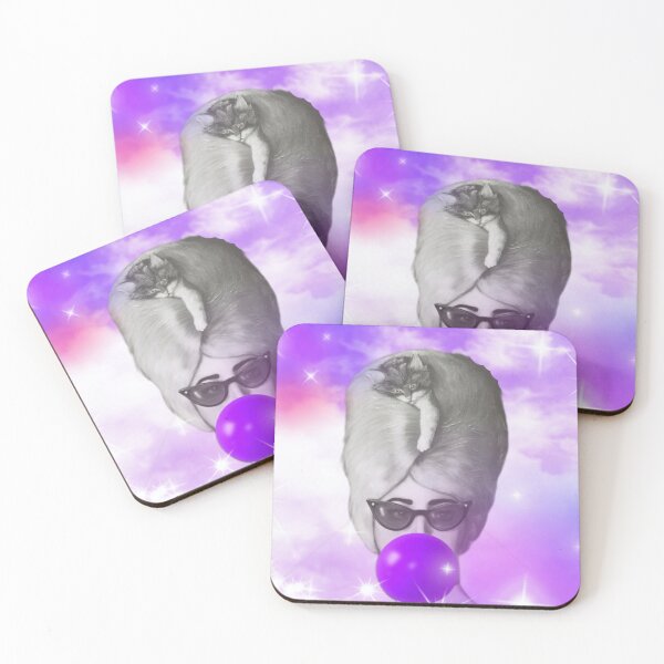 Item preview, Purple Retro Woman Cat Bubble Gum designed and sold by RagWeasel.