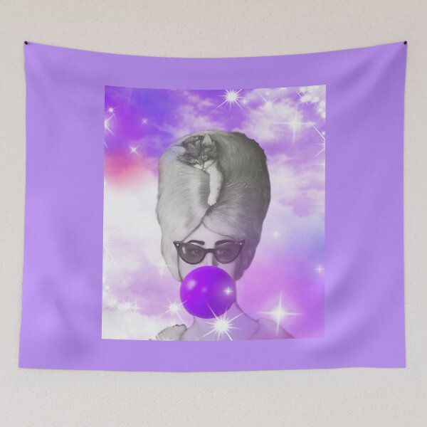 Item preview, Purple Retro Woman Cat Bubble Gum designed and sold by RagWeasel.