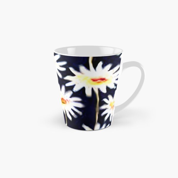 Item preview, White daisies on a black background, black daisies pattern, retro vintage daisy pattern, floral pattern designed and sold by Artsareus.