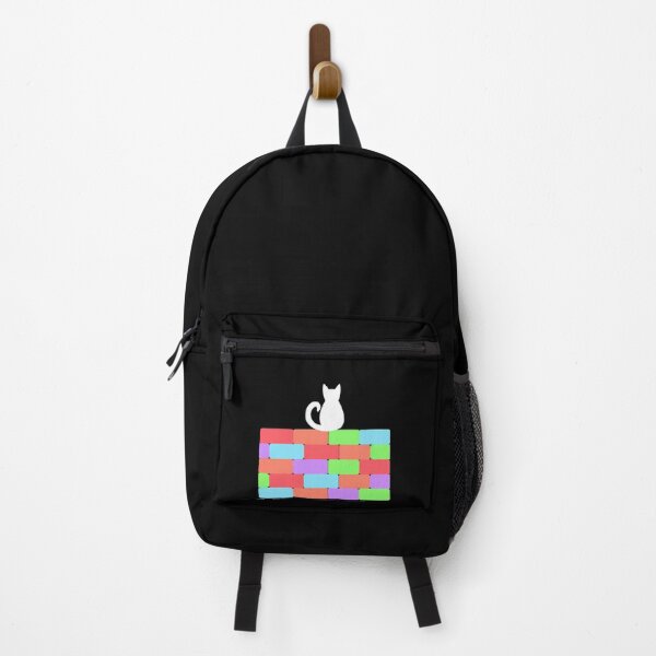 Item preview, Black Cat Sitting On A Rainbow Brick Wall designed and sold by Aerodin.