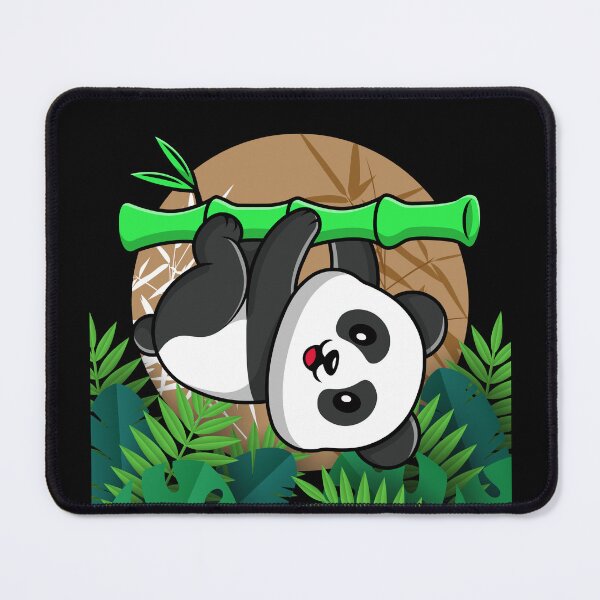 Item preview, Panda Bear Haning On Bamboe Tree Botanical Leaves Berge Background. designed and sold by adembulut.