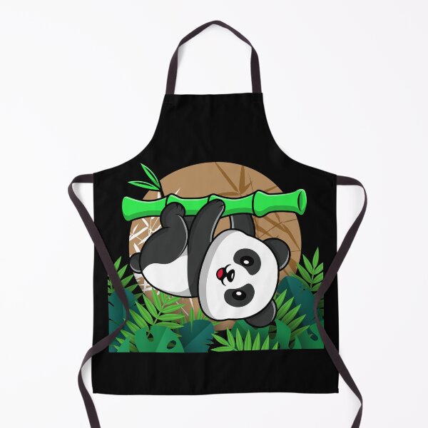 Item preview, Panda Bear Haning On Bamboe Tree Botanical Leaves Berge Background. designed and sold by adembulut.