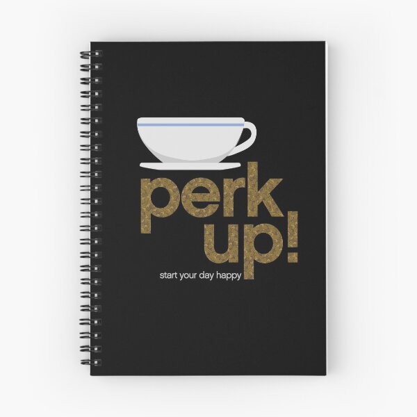 Item preview, Perk Up coffee cup with coffee beans on black designed and sold by robinpickens.