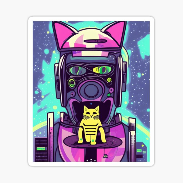Item preview, Robot Cat | Cat in Space | Astronaut Cat | Space Kitten | Cyberpunk designed and sold by After thought by Tahseen.