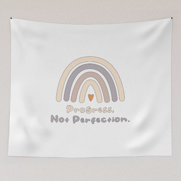 Item preview, Progress not perfection motivational boho rainbow designed and sold by Awesome 4 all.