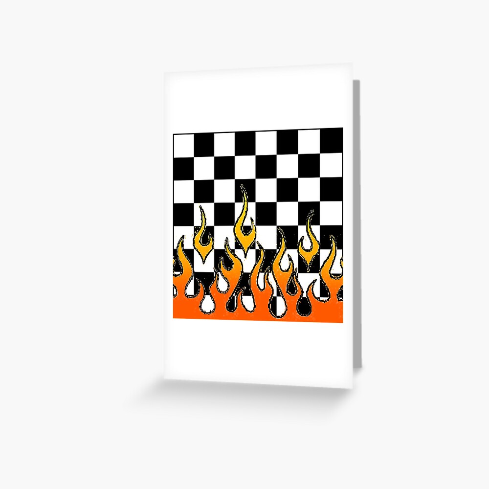 checkerboard flames