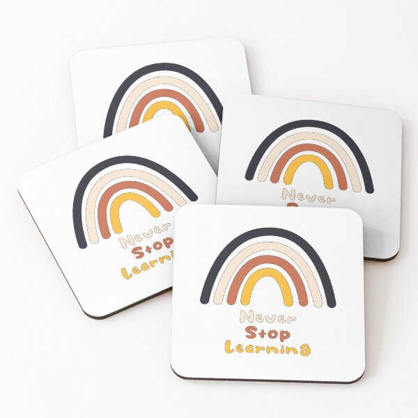 Item preview, Never stop learning motivational boho rainbow designed and sold by Awesome 4 all.