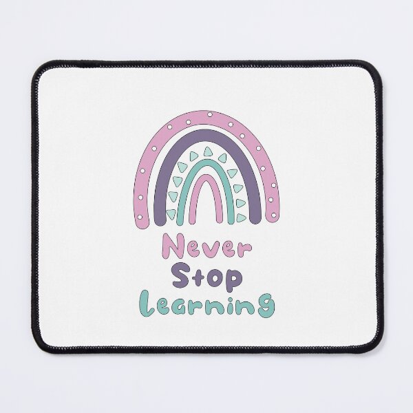 Item preview, Never stop learning inspirational boho rainbow designed and sold by Awesome 4 all.