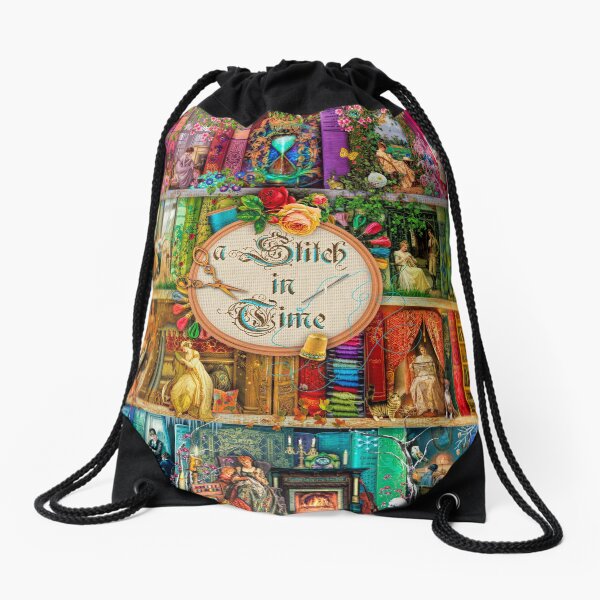 A Stitch In Time Drawstring Bag