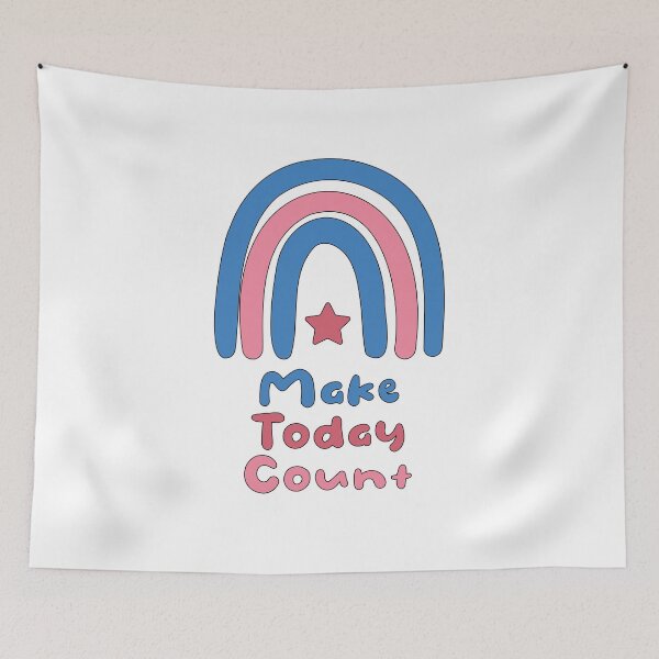 Item preview, Make today count pink and blue boho rainbow designed and sold by Awesome 4 all.