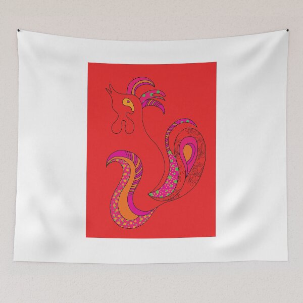 Item preview, Red fiery rooster - illustration with power life designed and sold by WRECZ.