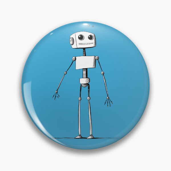 Item preview, Happy Robot line art print designed and sold by ThePurpleMelon.