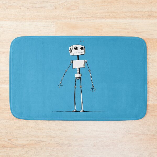 Item preview, Happy Robot line art print designed and sold by ThePurpleMelon.