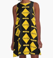 Sign Caution Logic User A-Linien Kleid