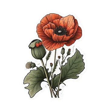Artwork thumbnail, Poppies Sticker by pathsofmeaning