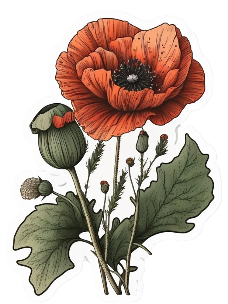 Thumbnail 5 of 5, iPhone Case, Poppies Sticker designed and sold by pathsofmeaning.