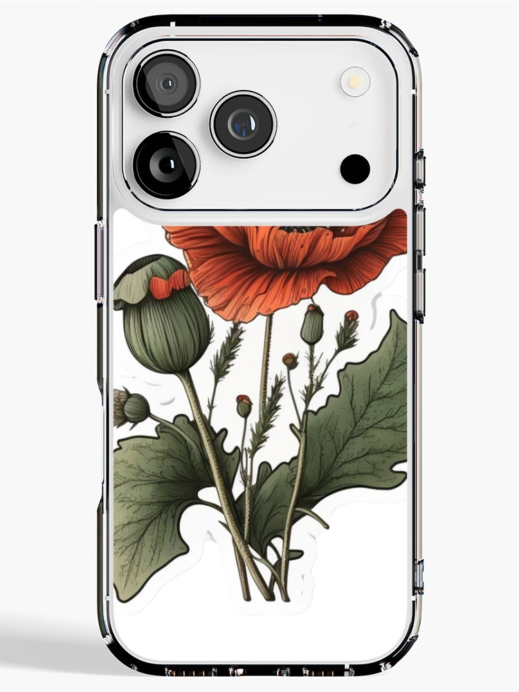 Thumbnail 1 of 5, iPhone Case, Poppies Sticker designed and sold by pathsofmeaning.