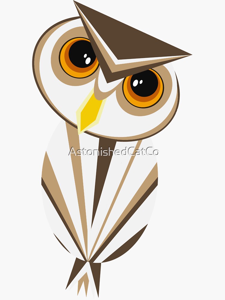 Thumbnail 3 of 3, Sticker, Georgie the Geometric Owl - Astonished Cat Company designed and sold by AstonishedCatCo.
