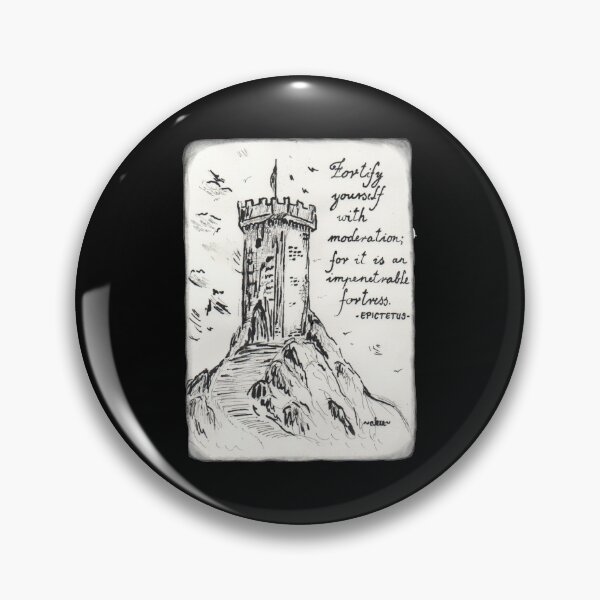 Item preview, Quote Card #4 - Epictetus - Fortify yourself with moderation, for it is an impenetrable fortress. - Fortress on a hill designed and sold by WordsOf--Wisdom.