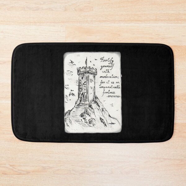 Item preview, Quote Card #4 - Epictetus - Fortify yourself with moderation, for it is an impenetrable fortress. - Fortress on a hill designed and sold by WordsOf--Wisdom.