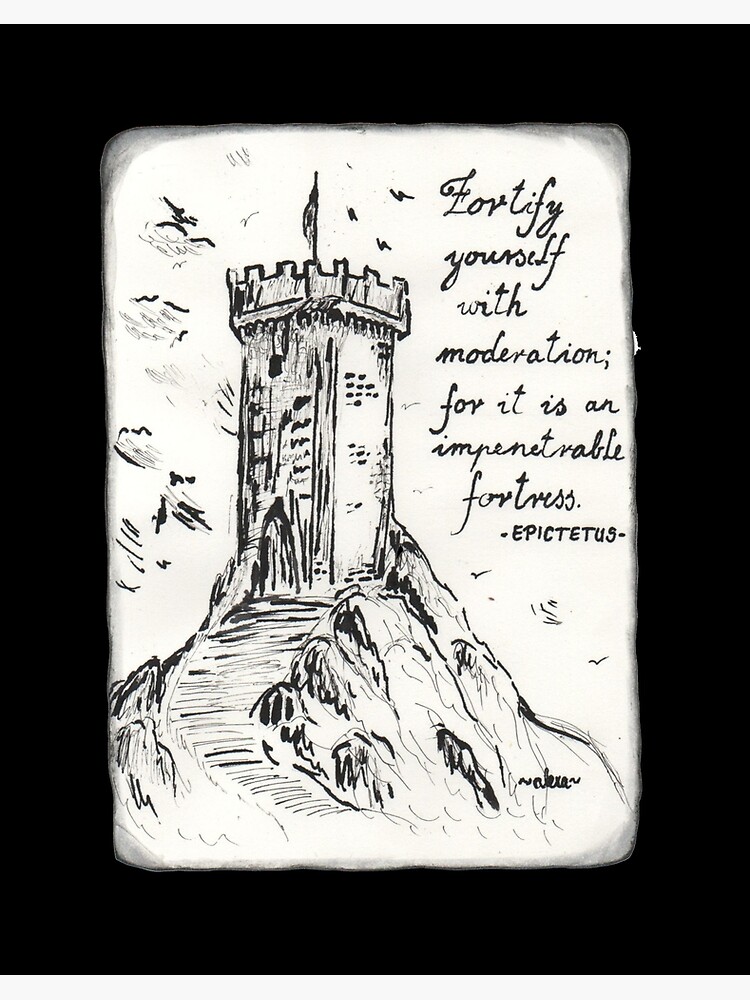 Quote Card #4 - Epictetus - Fortify yourself with moderation, for it is an  impenetrable fortress. - Fortress on a hill Art Board Print for Sale by  WordsOf--Wisdom