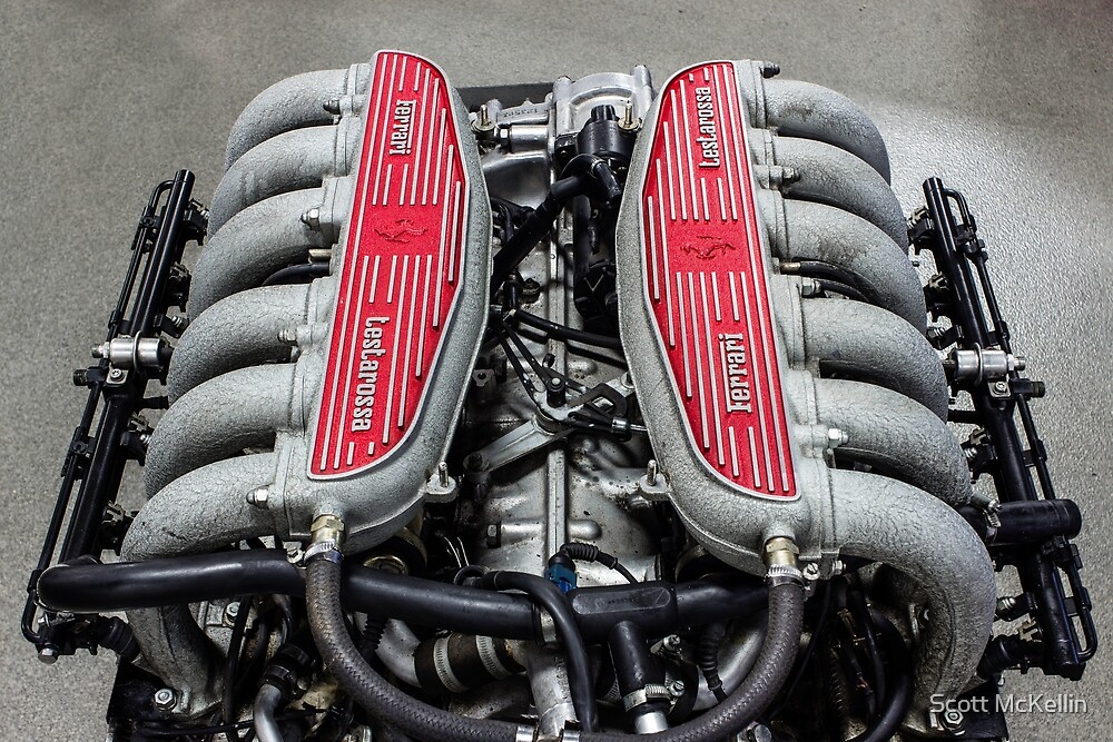 Ferrari Testarossa Flat 12 Engine By Scott Mckellin Redbubble