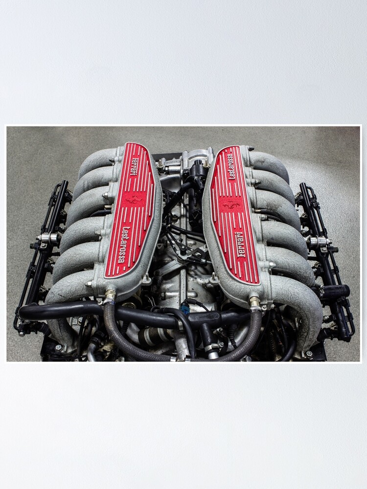 Ferrari Testarossa Flat 12 Engine Poster By Scottmcphoto Redbubble