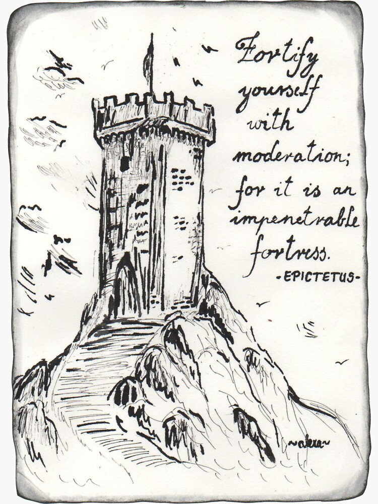 Quote Card #4 - Epictetus - Fortify yourself with moderation, for it is an  impenetrable fortress. - Fortress on a hill Art Board Print for Sale by  WordsOf--Wisdom