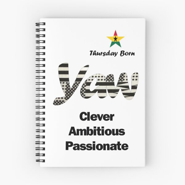 Item preview, Thursday Born Ghanaian Male Name 'Yaw' in black and white designed and sold by WhoWeAre.