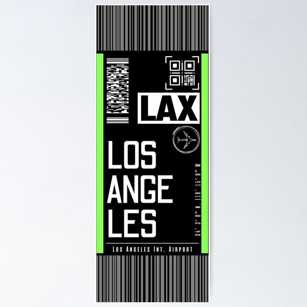 Item preview, LOS ANGELES LAX [Black] classic luggage tags flight sticker designed and sold by LeddsoDello.