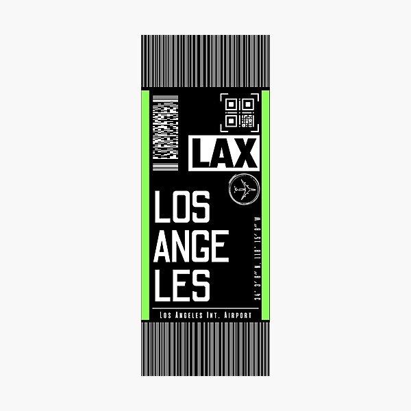 Item preview, LOS ANGELES LAX [Black] classic luggage tags flight sticker designed and sold by LeddsoDello.