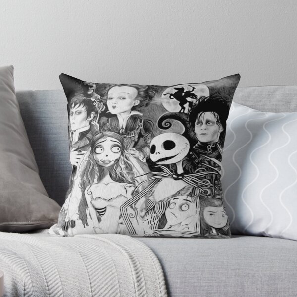 Never Underestimate a Woman who Loves Tim Burton Movies and was Born in December Throw Pillow