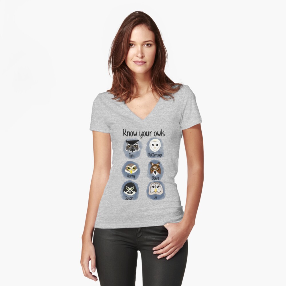 Item preview, Fitted V-Neck T-Shirt designed and sold by AstonishedCatCo.