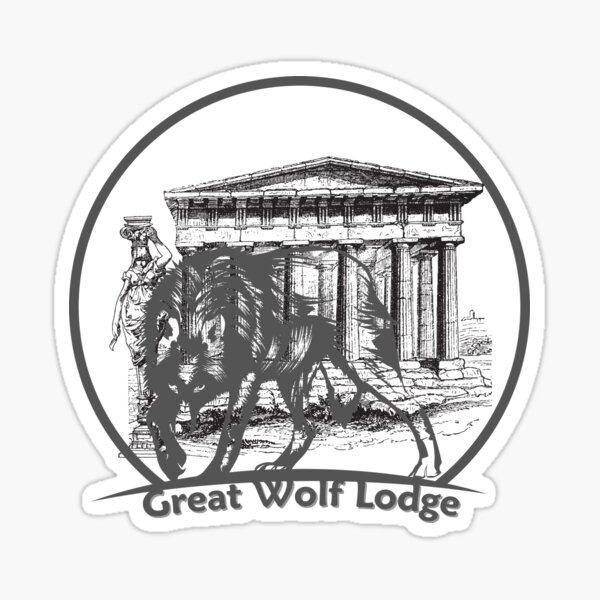 "Great Wolf Lodge, wolf's den, angry wolf, " Sticker for Sale by