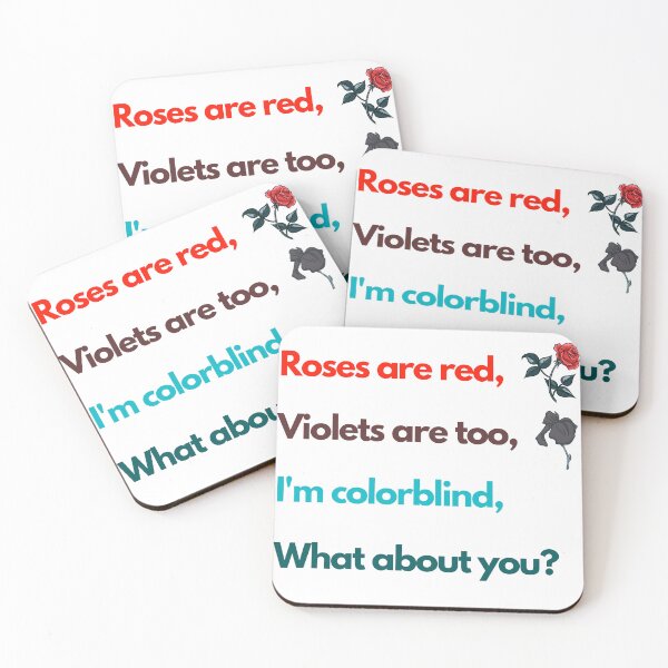 Item preview, Roses Are Red Colorblind (Tritanopia) designed and sold by Esperanta Arto.