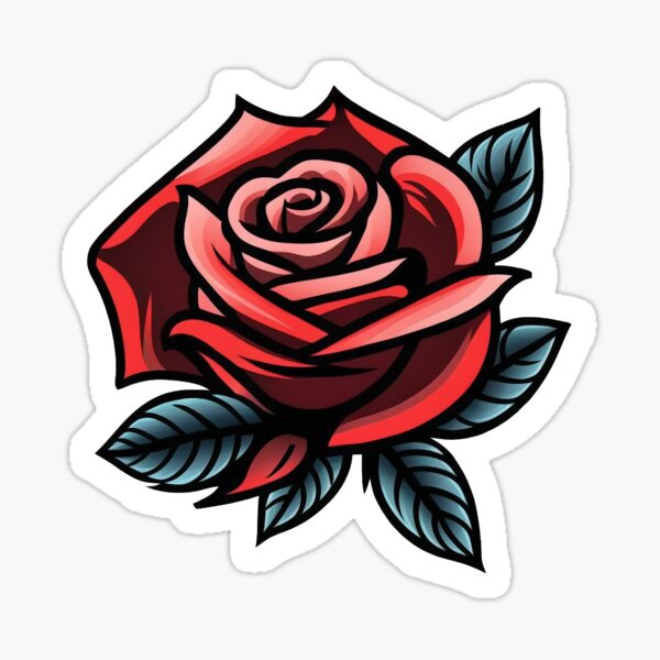 2 x Red Rose Flower Sticker Tattoo Art Sailor #6969LS