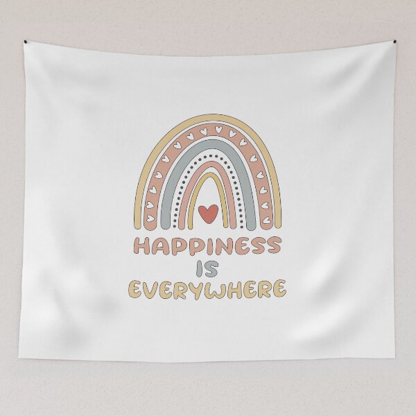 Item preview, Happiness is everywhere motivational boho rainbow  designed and sold by Awesome 4 all.